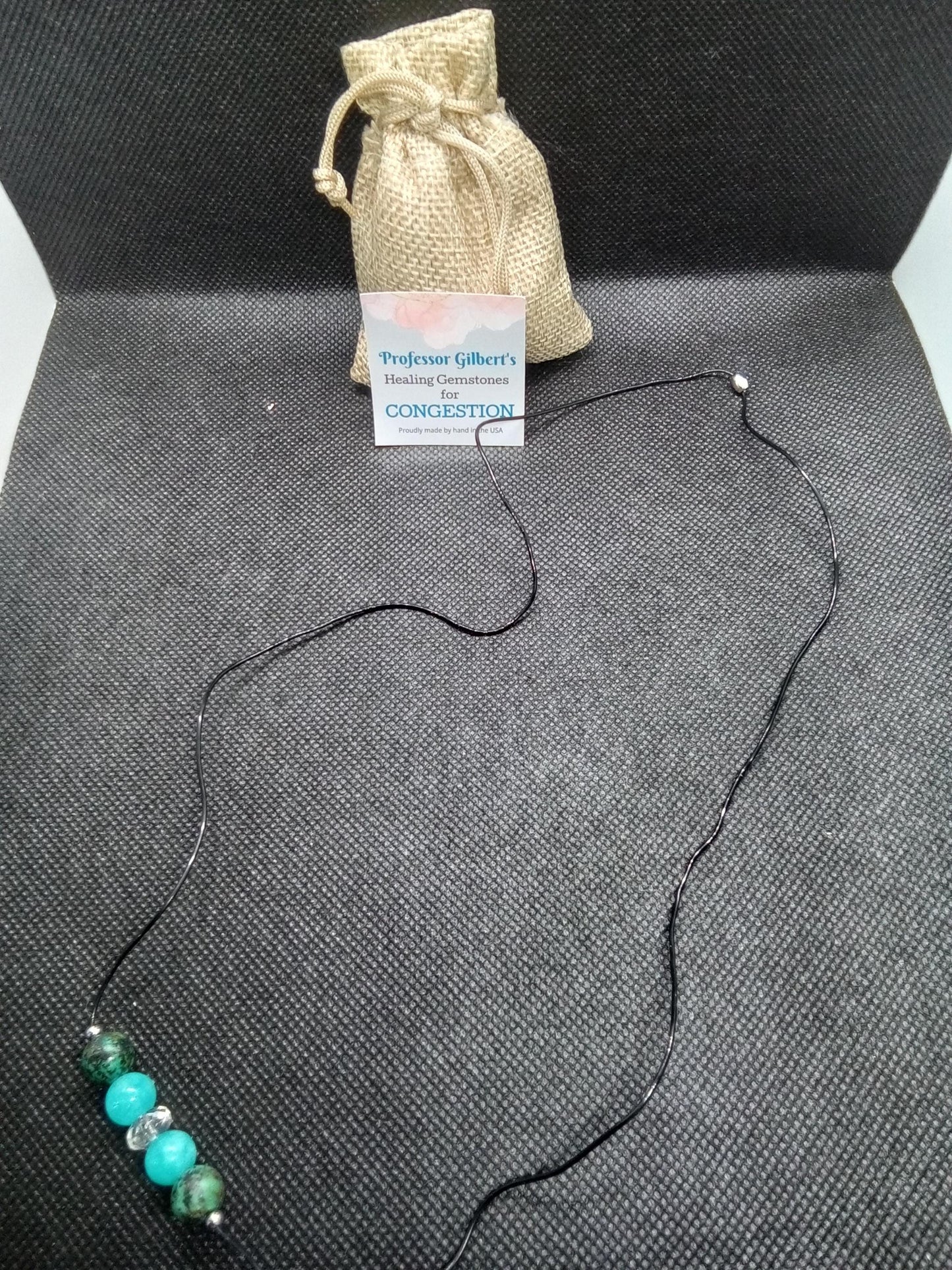 Professor Gilbert's Healing Gemstones for CONGESTION! Therapeutic Gems Necklace that Really WORKS! Practical & Easy to Use and Wear!