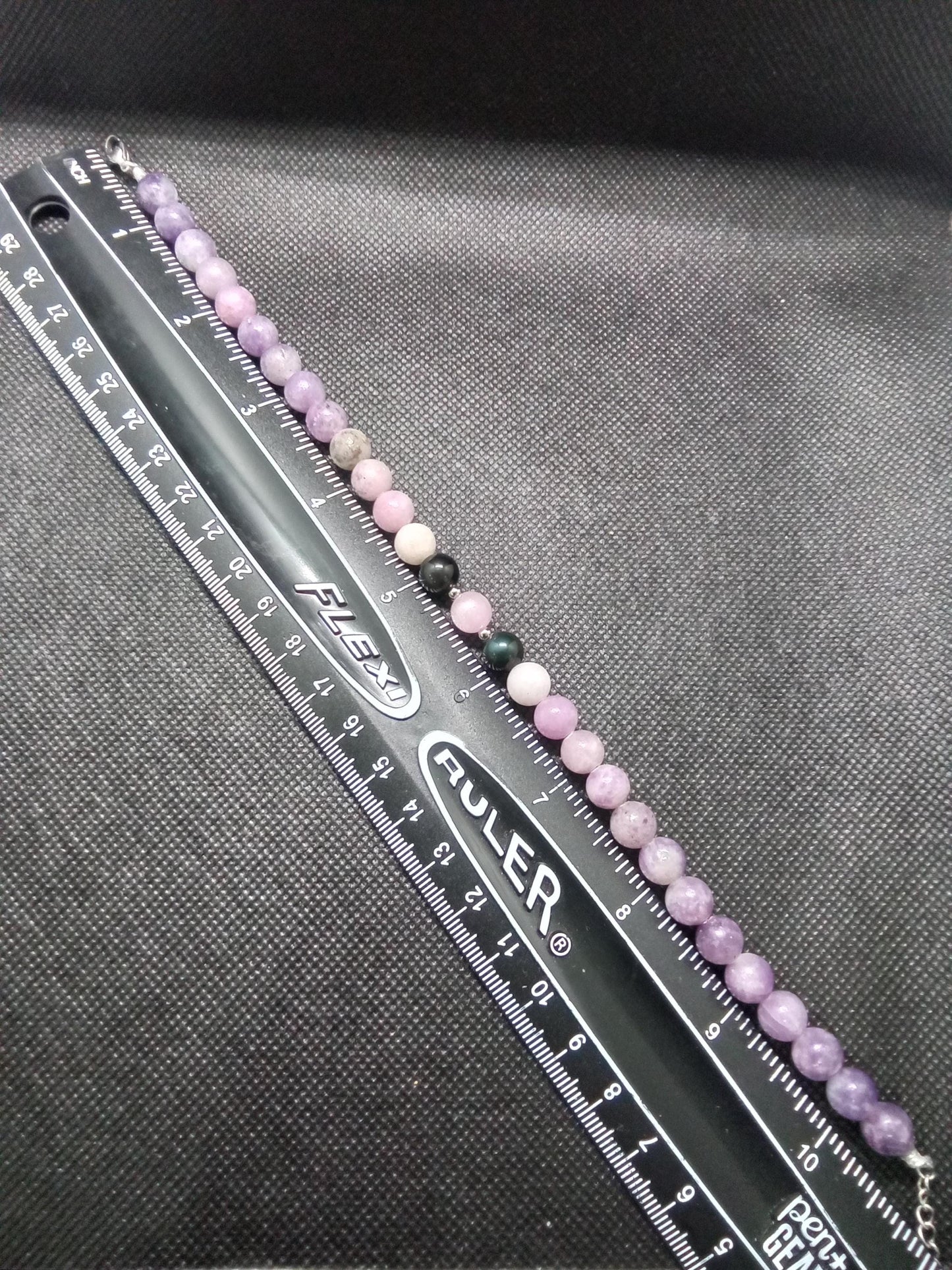 Stroke is No Joke Bracelet/ Anklet • Violet Jade + Rainbow Obsidian + Lavender Kunzite • Adjustable Lobster Clasp • Support Gemstone Jewelry