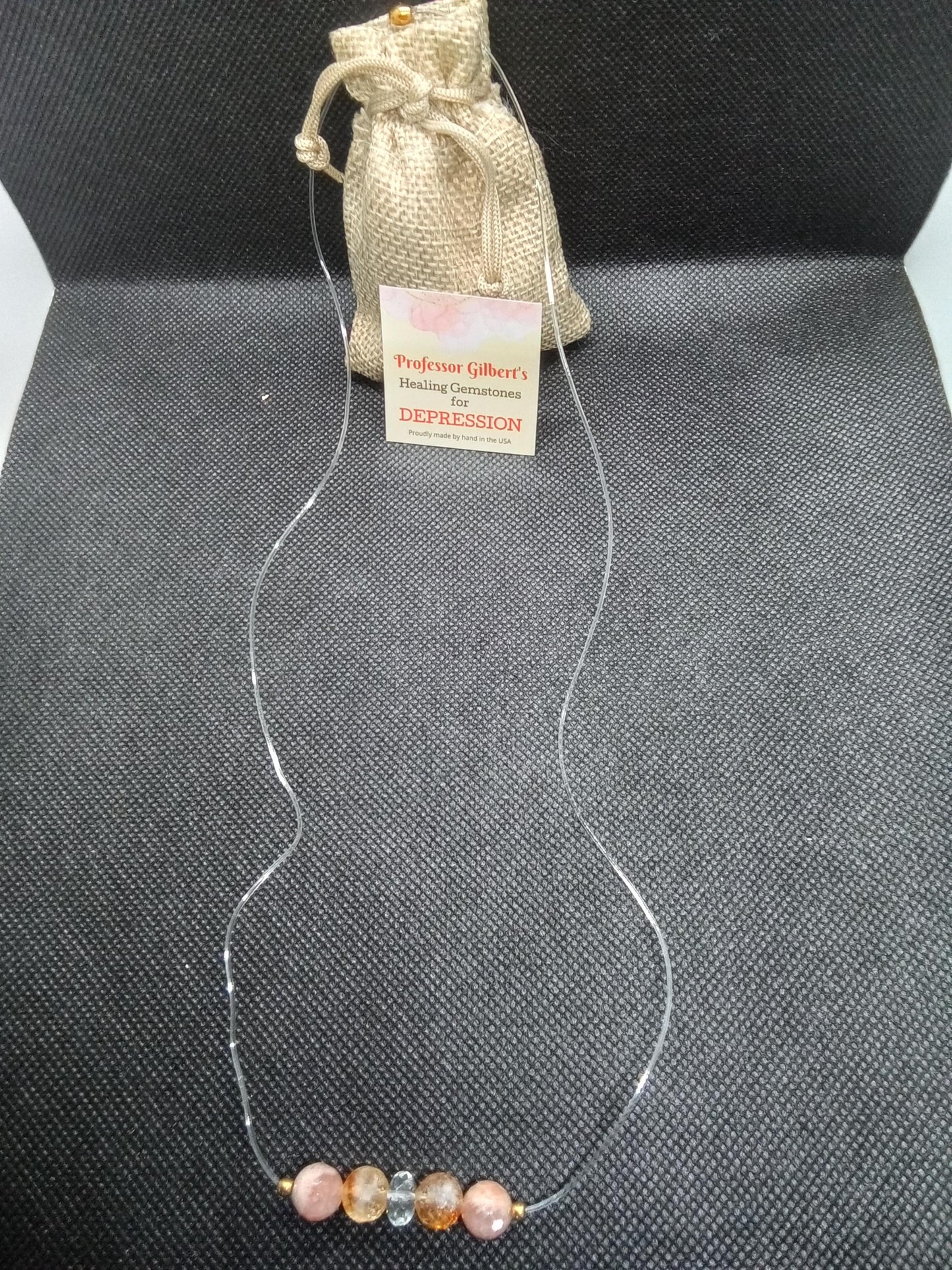 Professor Gilbert's Healing Gemstones for DEPRESSION! Therapeutic Gems Necklace that Really WORKS! Practical & Easy to Use and Wear!