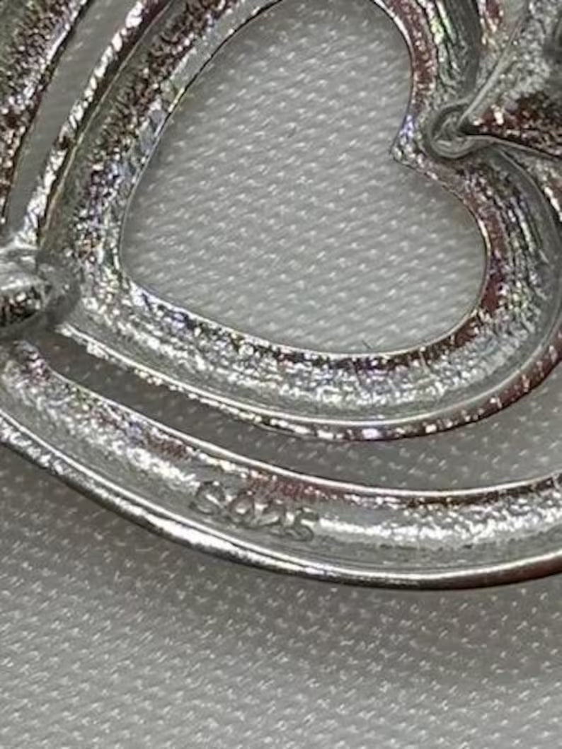 Sterling Silver Gemstone Cage Pendant • Bold Heart • Fits 8mm Gem • White Gold Plated