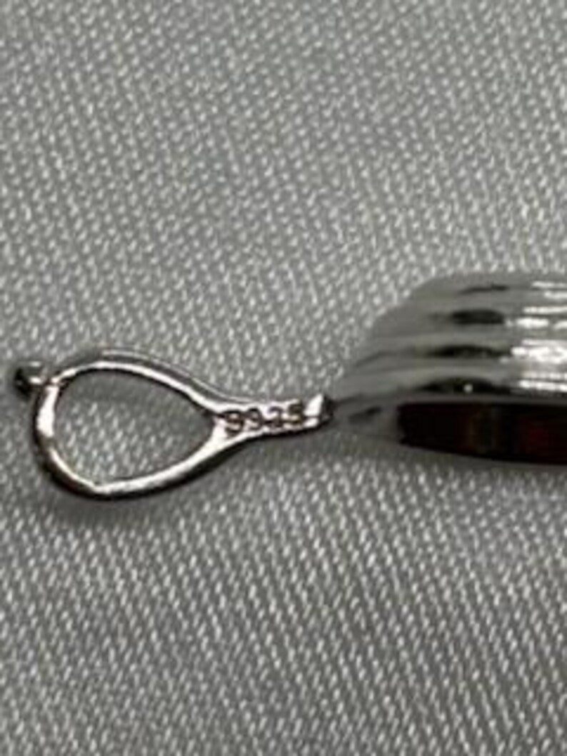 Sterling Silver Gemstone Cage Pendant • Flower Design • Fits 8mm Gem • White Gold Plated