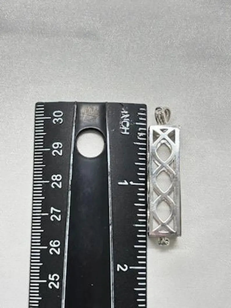 Sterling Silver Gemstone Cage Pendant • Heavy Lantern • Fits 8mm (or 5 pcs 6mm) Gem • White Gold Plated