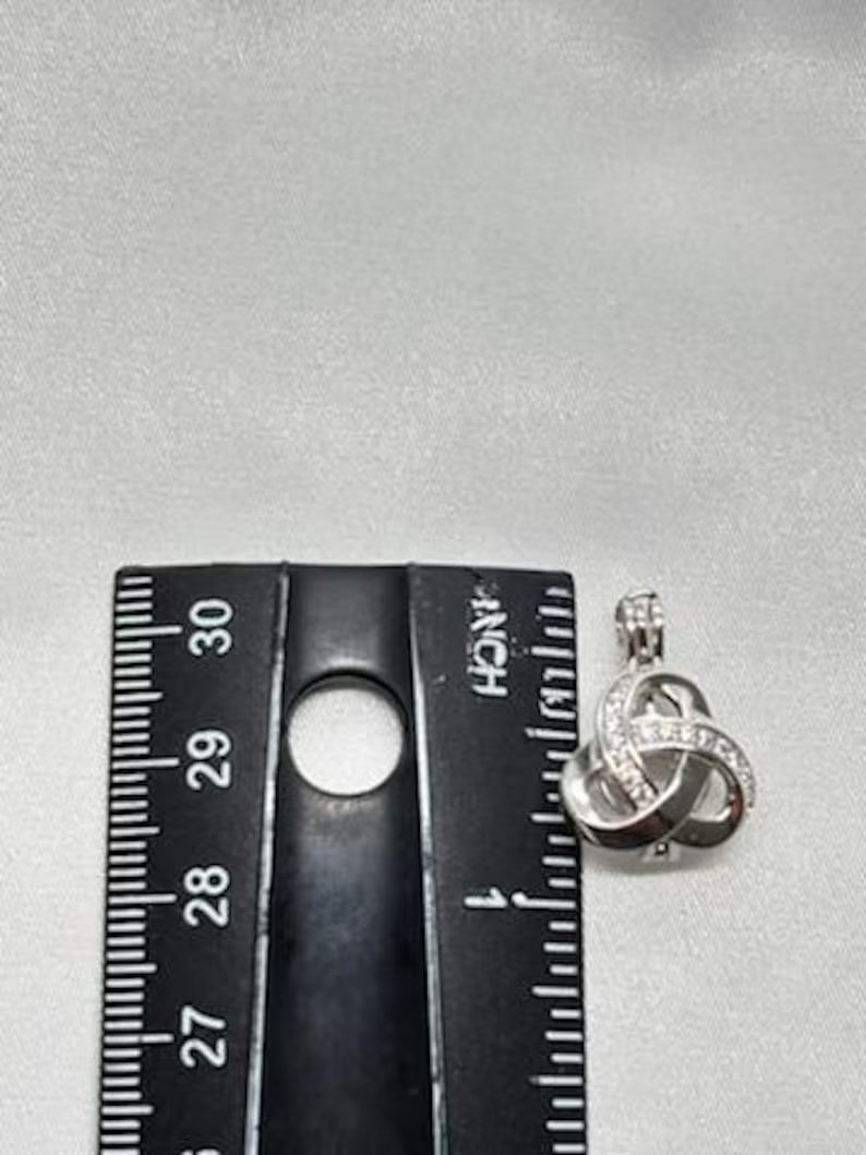 Sterling Silver Gemstone Cage Pendant • Triple Knot • Fits 8mm Gem • Interchangeable Necklace • White Gold Plated