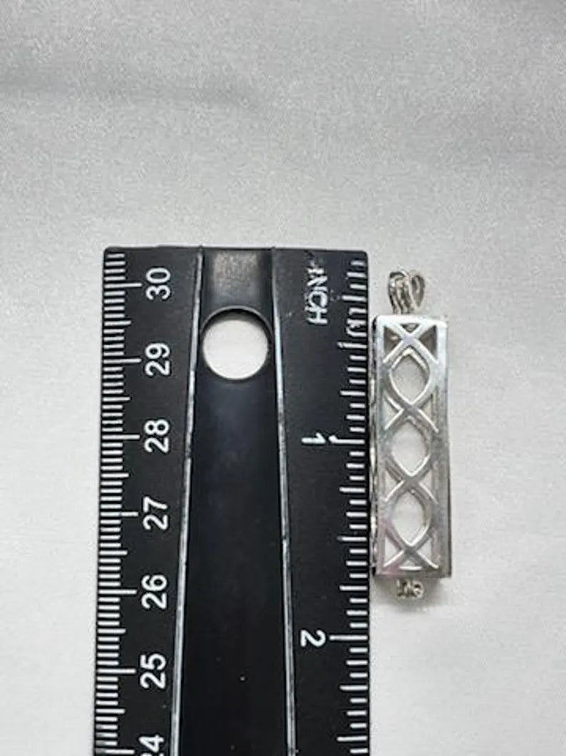 Sterling Silver Gemstone Cage Pendant • Heavy Lantern • Fits 8mm (or 5 pcs 6mm) Gem • White Gold Plated