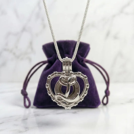 Sterling Silver Gemstone Cage Pendant • Letter L • 925 Crystal Holder • Birthstone Pendant • Fits 8mm (or 3 pcs 5mm) • White Gold Plated