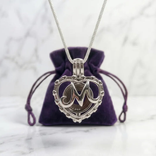 Sterling Silver Gemstone Cage Pendant • Letter M • 925 Crystal Holder • Birthstone Pendant • Fits 8mm (or 3 pcs 5mm) • White Gold Plated
