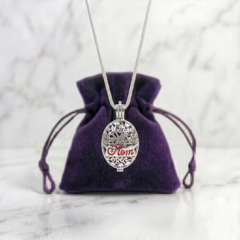 Sterling Silver Best Mom Ever Gem Cage Pendant Necklace • 925 Silver Birthstone Cage • Mother's Day Gift for Mom • Keepsake Jewelry