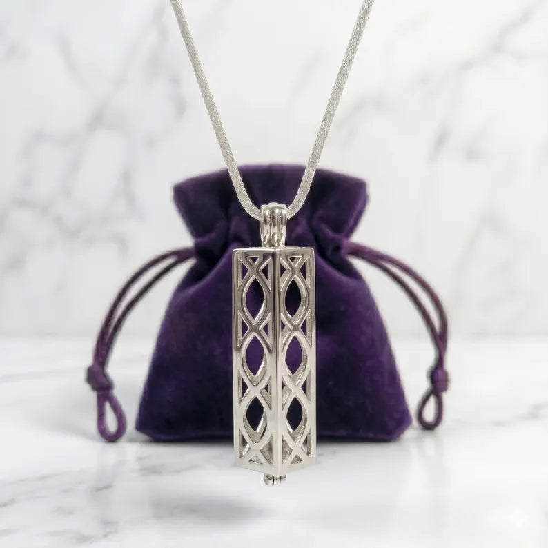 Sterling Silver Gemstone Cage Pendant • Heavy Lantern • Fits 8mm (or 5 pcs 6mm) Gem • White Gold Plated
