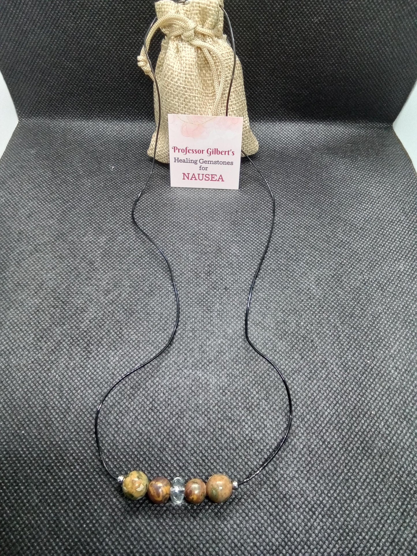 Professor Gilbert's Healing Gemstones for NAUSEA! Therapeutic Gems Necklace that Really WORKS! Practical & Easy to Use and Wear!