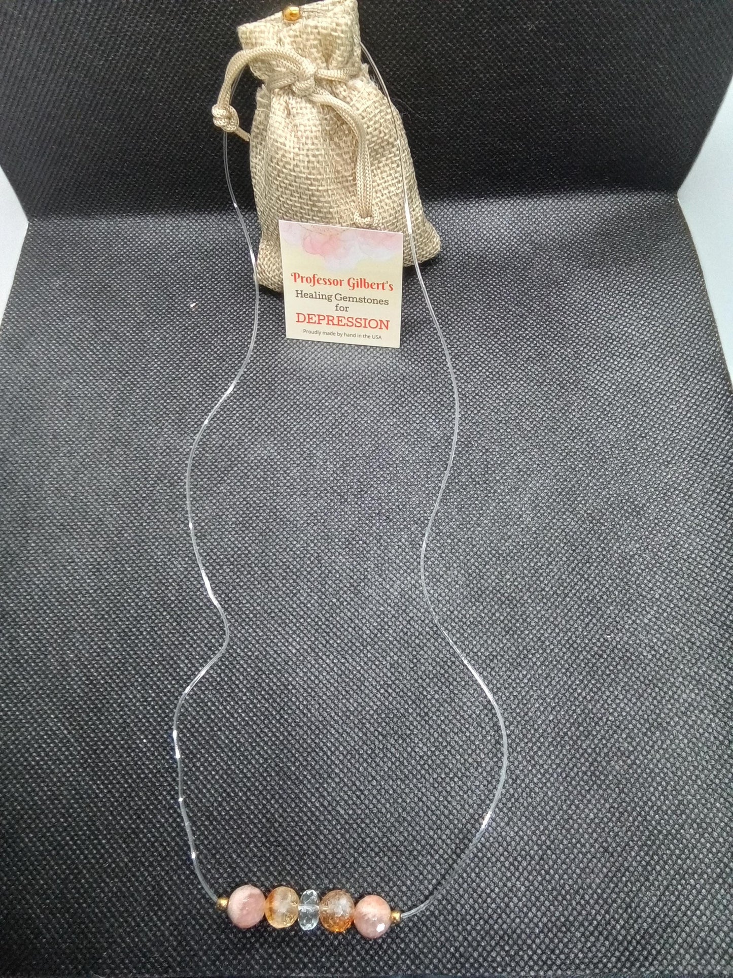 Professor Gilbert's Healing Gemstones for DEPRESSION! Therapeutic Gems Necklace that Really WORKS! Practical & Easy to Use and Wear!