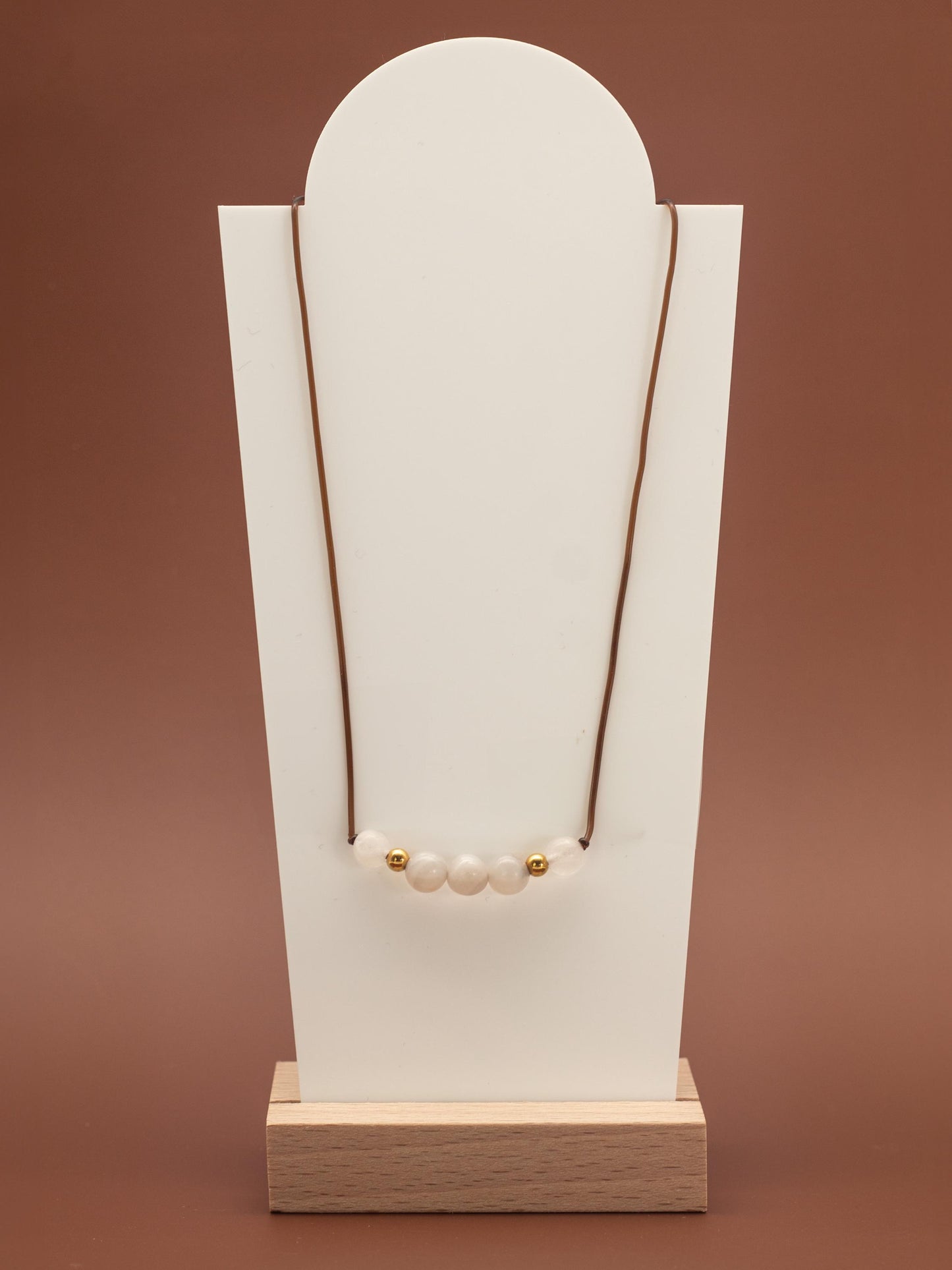 Food Craving Support Gemstone Necklace • Peace Agate Chalcedony