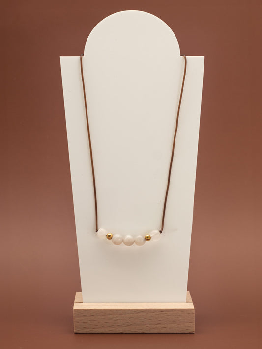 Food Craving Support Gemstone Necklace • Peace Agate Chalcedony