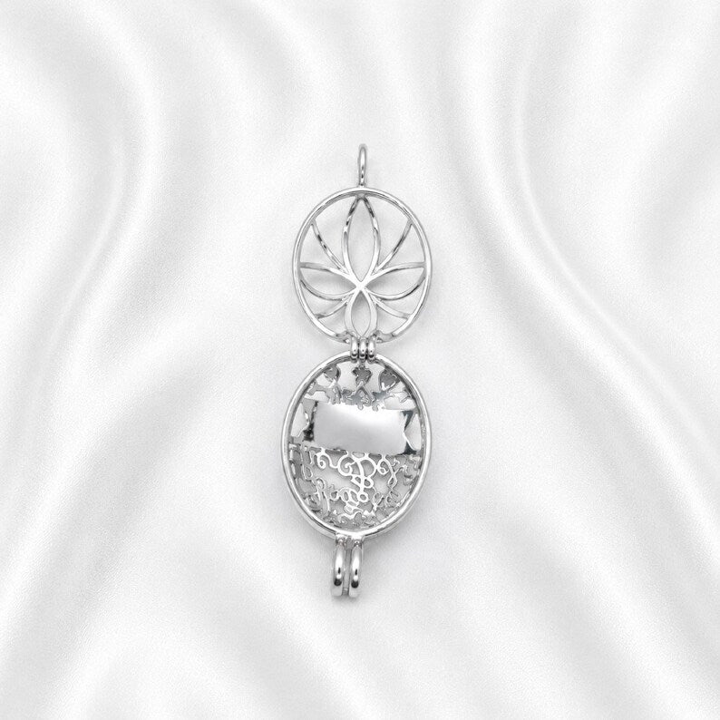 Sterling Silver Best Mom Ever Gem Cage Pendant Necklace • 925 Silver Birthstone Cage • Mother's Day Gift for Mom • Keepsake Jewelry