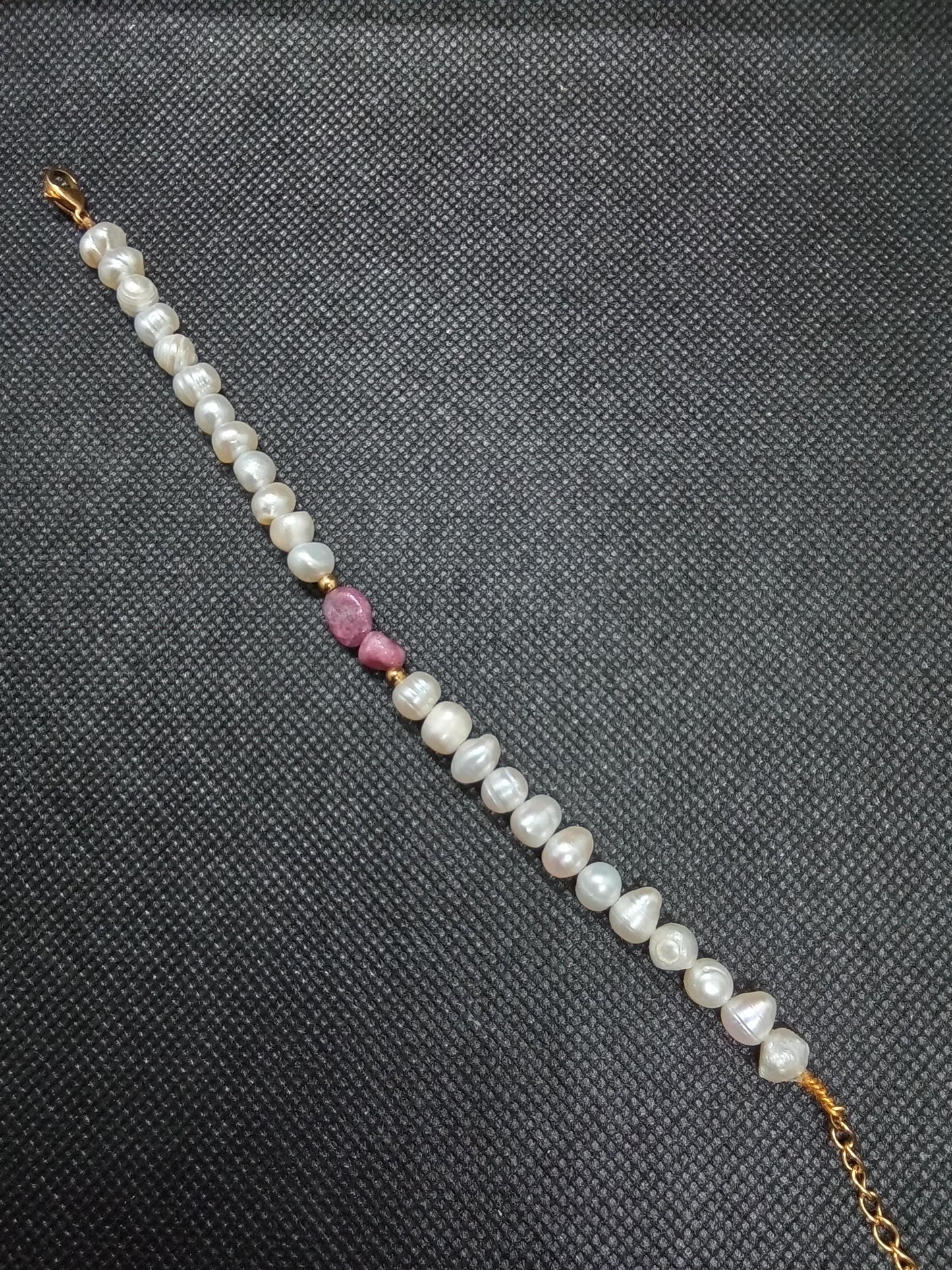 Be Fruitful & Multiply Bracelet/ Anklet • Sea Pearls + Rubellite • For Females to Conceive Healthily • Adjustable Closure • Therapeutic Gems