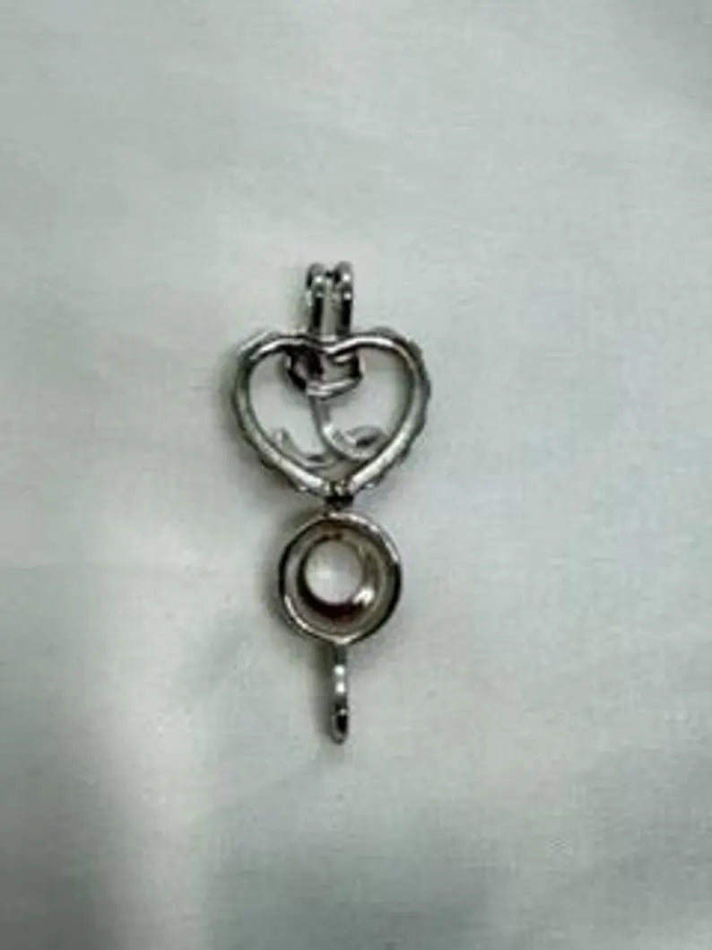 Sterling Silver Gemstone Cage Pendant • Letter L • 925 Crystal Holder • Birthstone Pendant • Fits 8mm (or 3 pcs 5mm) • White Gold Plated