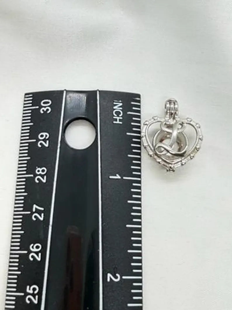 Sterling Silver Gemstone Cage Pendant • Letter L • 925 Crystal Holder • Birthstone Pendant • Fits 8mm (or 3 pcs 5mm) • White Gold Plated