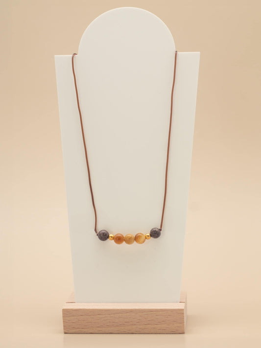 Seasonal Allergy Gemstone Necklace: Yellow Apatite & Jasper