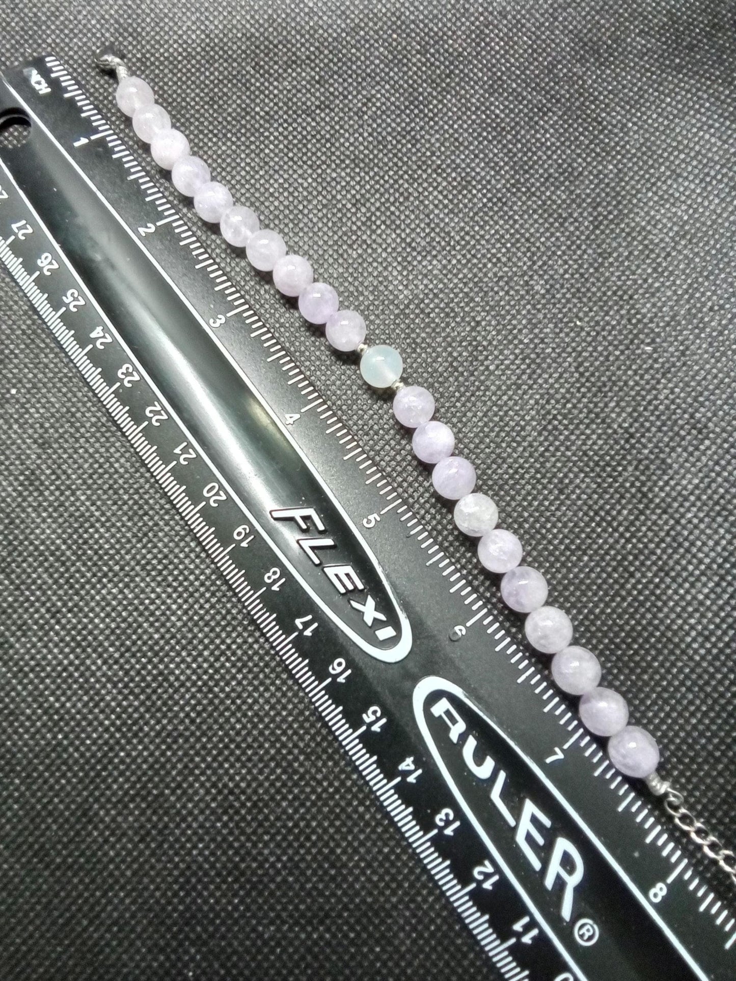 Anxiety Banger Bracelet / Anklet • Lavender Quartz + White Chalcedony • Calming Gemstone Jewelry • Adjustable Lobster Clasp • Formula GB-402