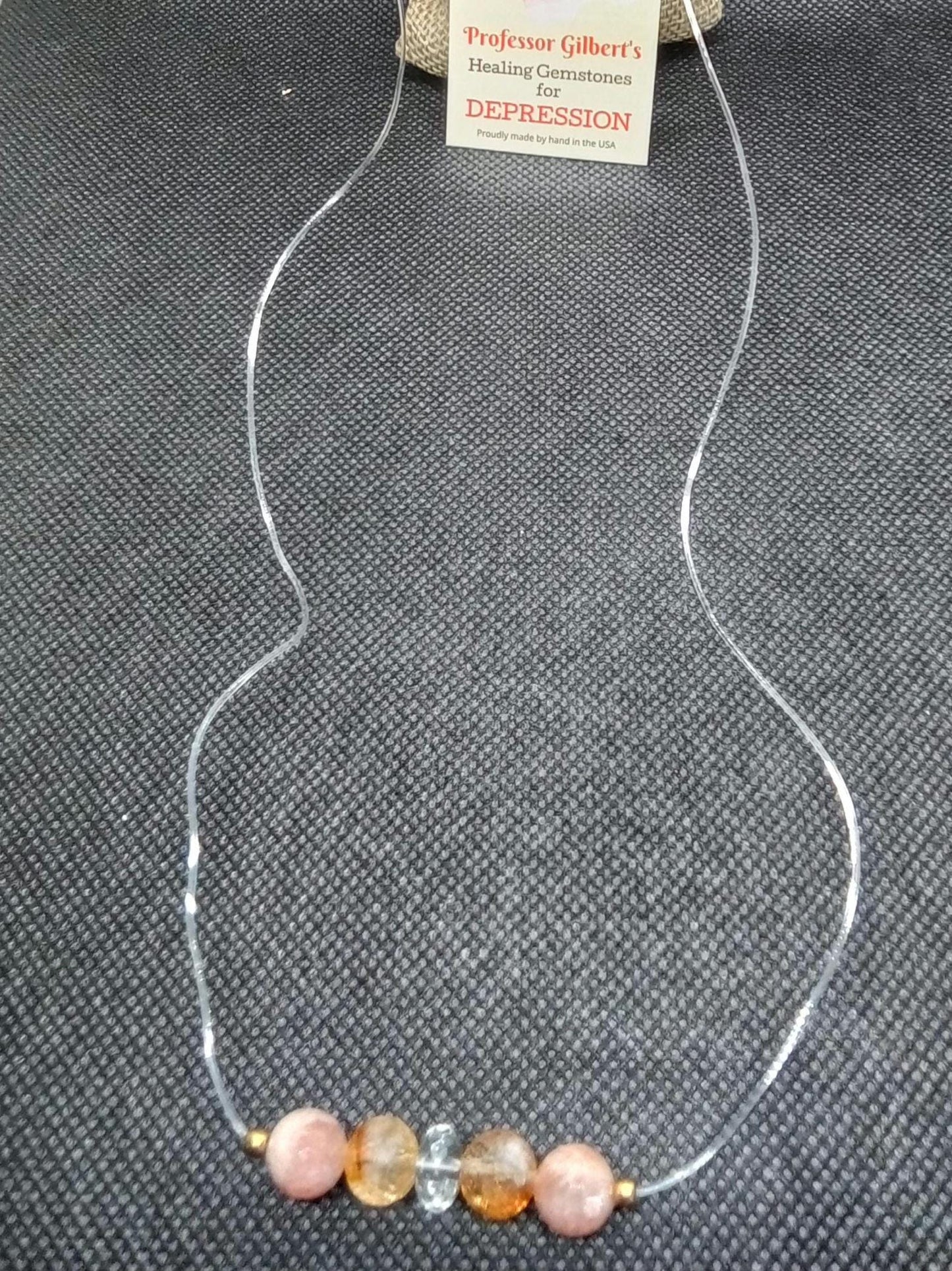 Professor Gilbert's Healing Gemstones for DEPRESSION! Therapeutic Gems Necklace that Really WORKS! Practical & Easy to Use and Wear!