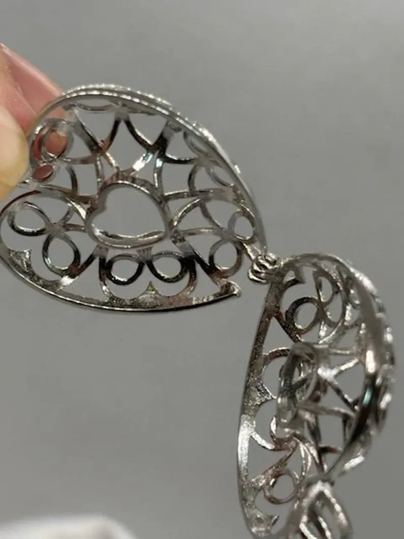 Sterling Silver Cage Pendant with Gemstone Options • Lovely Heart Design • White Gold Plated • 9 Chakra • Angelite • Dumortierite