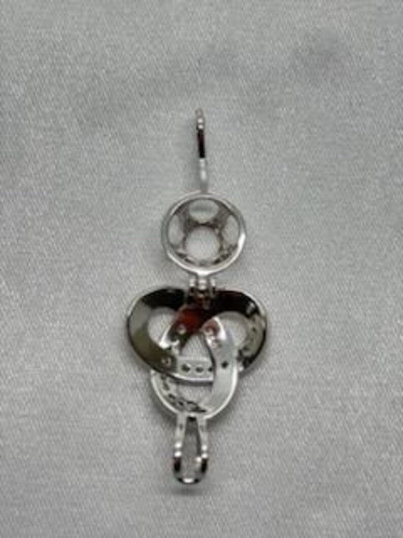 Sterling Silver Gemstone Cage Pendant • Triple Knot • Fits 8mm Gem • Interchangeable Necklace • White Gold Plated