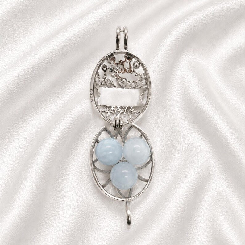 Sterling Silver Best Mom Ever Gem Cage Pendant Necklace • 925 Silver Birthstone Cage • Mother's Day Gift for Mom • Keepsake Jewelry