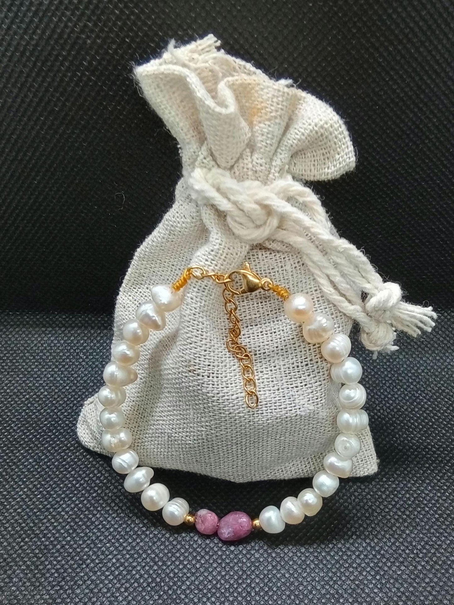 Be Fruitful & Multiply Bracelet/ Anklet • Sea Pearls + Rubellite • For Females to Conceive Healthily • Adjustable Closure • Therapeutic Gems