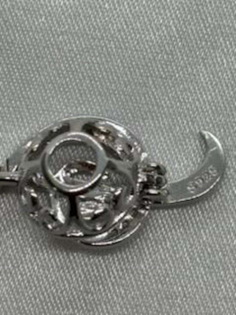 Sterling Silver Gemstone Cage Pendant • Musical Note B2 • Fits 8mm Gem • White Gold Plated