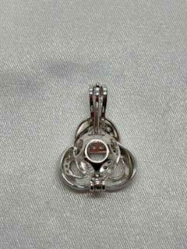 Sterling Silver Gemstone Cage Pendant • Triple Knot • Fits 8mm Gem • Interchangeable Necklace • White Gold Plated