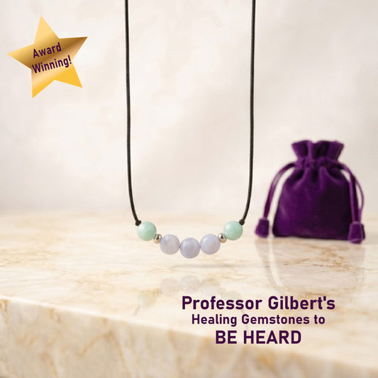BE HEARD! Gems to Strengthen VOICE in Speakers/Leaders/Teachers/Orators, Therapeutic Gemstone Necklace, Formula G N-205