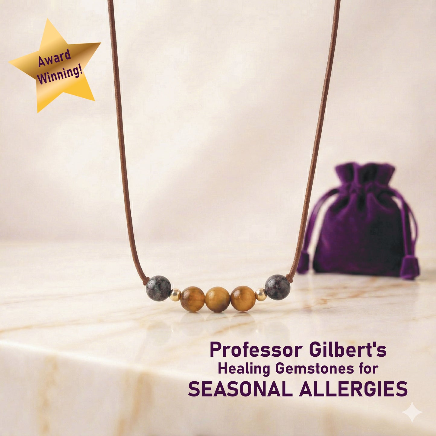 Seasonal Allergies Gemstone Necklace: Yellow Apatite & Jasper