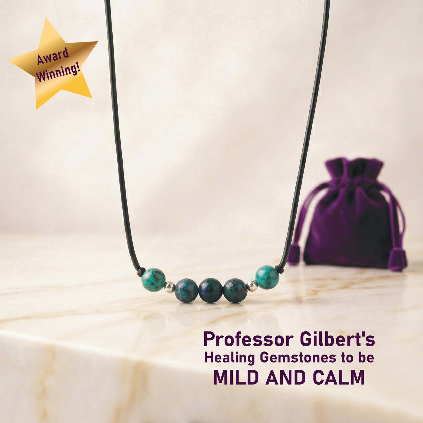 MILD and CALM! Gems to Clear Hysterical OUTBURSTS in Yourself and/or in Surrounding People, Therapeutic Gemstone Necklace, Formula G N-218