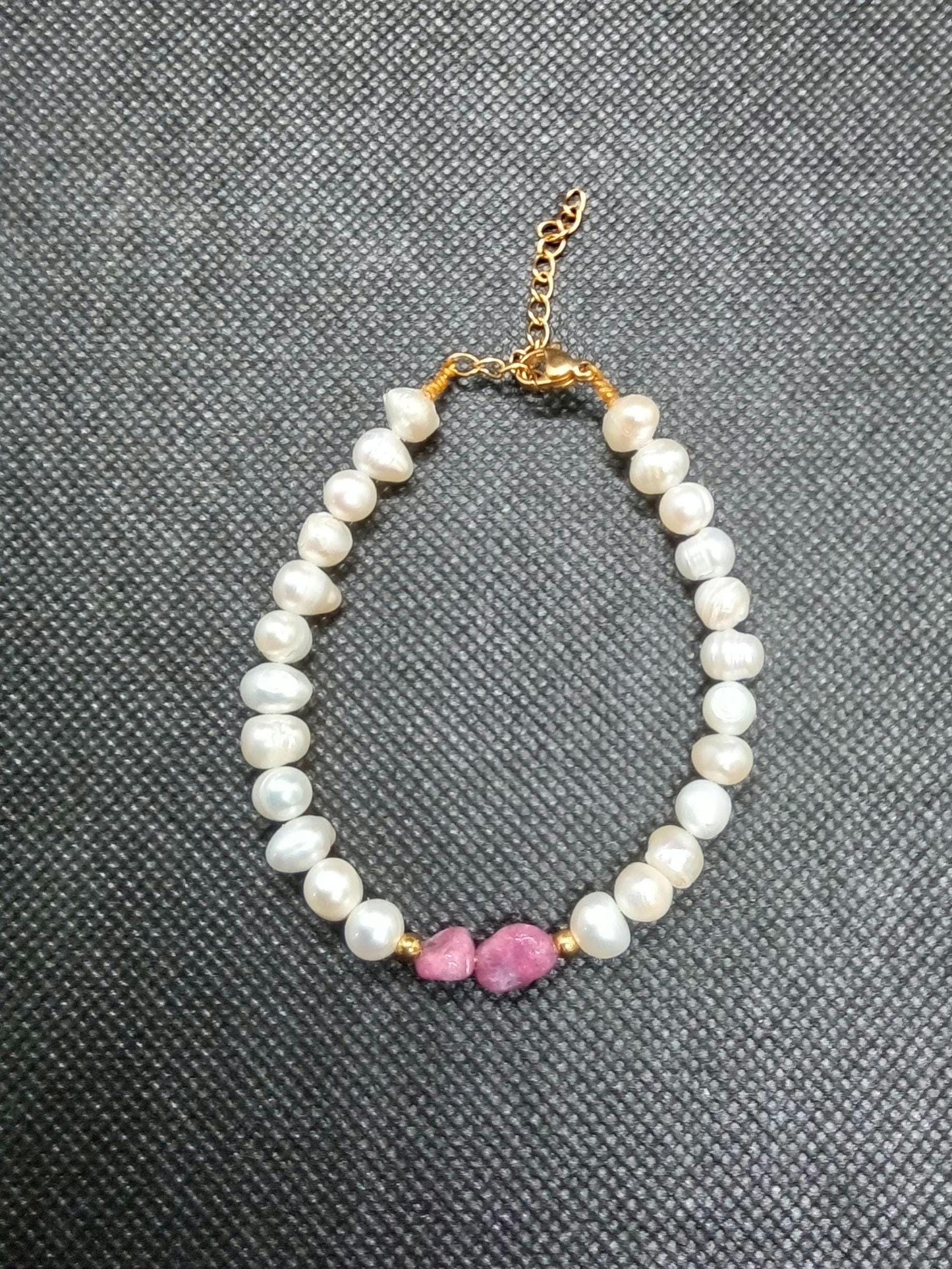 Be Fruitful & Multiply Bracelet/ Anklet • Sea Pearls + Rubellite • For Females to Conceive Healthily • Adjustable Closure • Therapeutic Gems