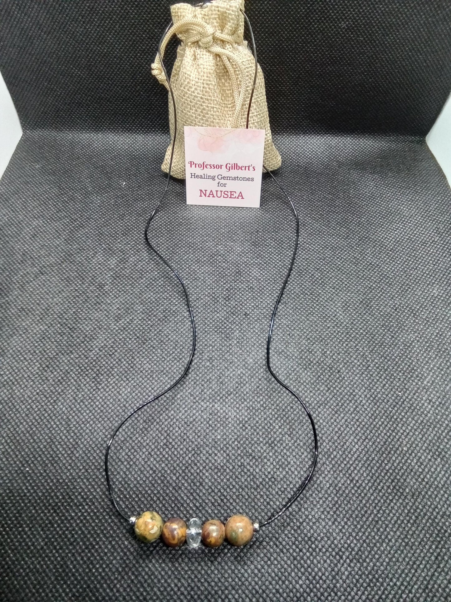 Professor Gilbert's Healing Gemstones for NAUSEA! Therapeutic Gems Necklace that Really WORKS! Practical & Easy to Use and Wear!
