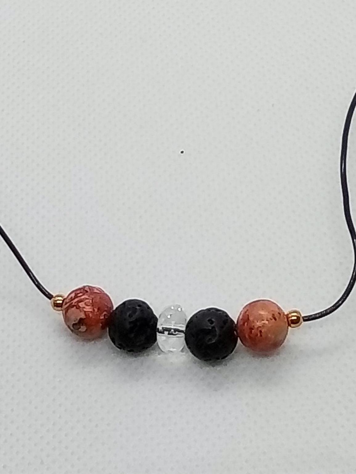 Professor Gilbert's MOSQUITO MASKETEER Gemstones Necklace! Natural Mosquito Repelling Action! Practical & Easy to Use and Wear!