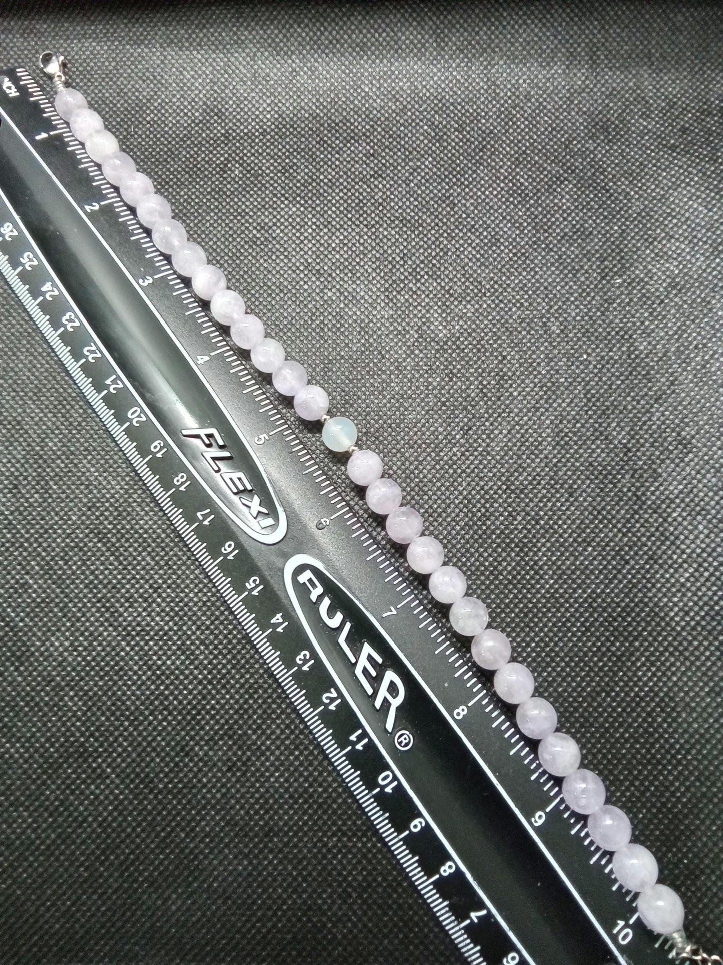 Anxiety Banger Bracelet / Anklet • Lavender Quartz + White Chalcedony • Calming Gemstone Jewelry • Adjustable Lobster Clasp • Formula GB-402