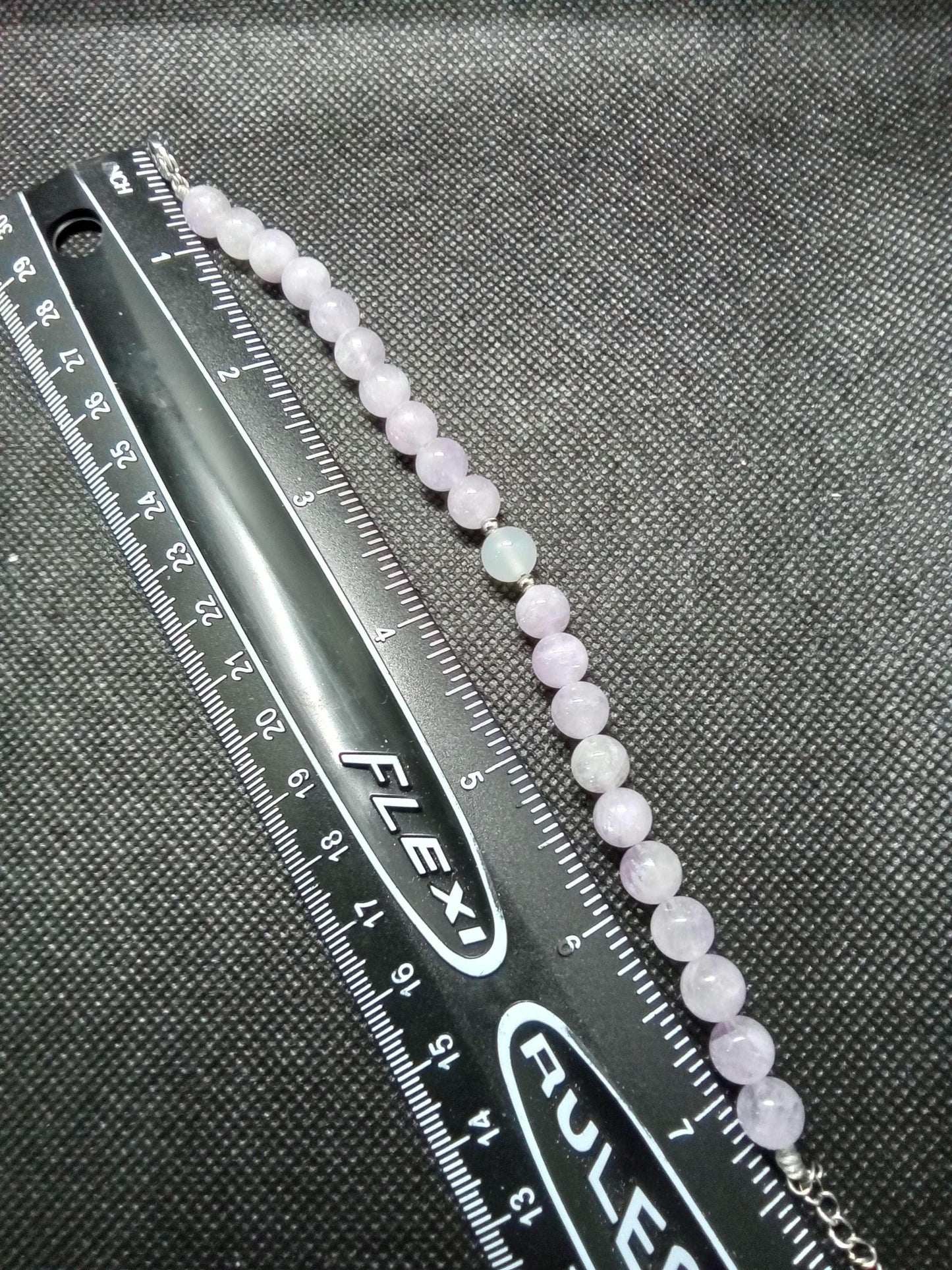 Anxiety Banger Bracelet / Anklet • Lavender Quartz + White Chalcedony • Calming Gemstone Jewelry • Adjustable Lobster Clasp • Formula GB-402