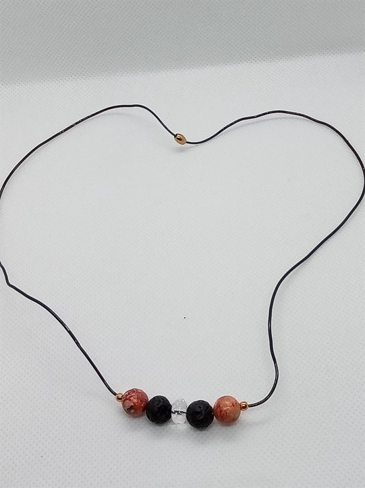 Professor Gilbert's MOSQUITO MASKETEER Gemstones Necklace! Natural Mosquito Repelling Action! Practical & Easy to Use and Wear!