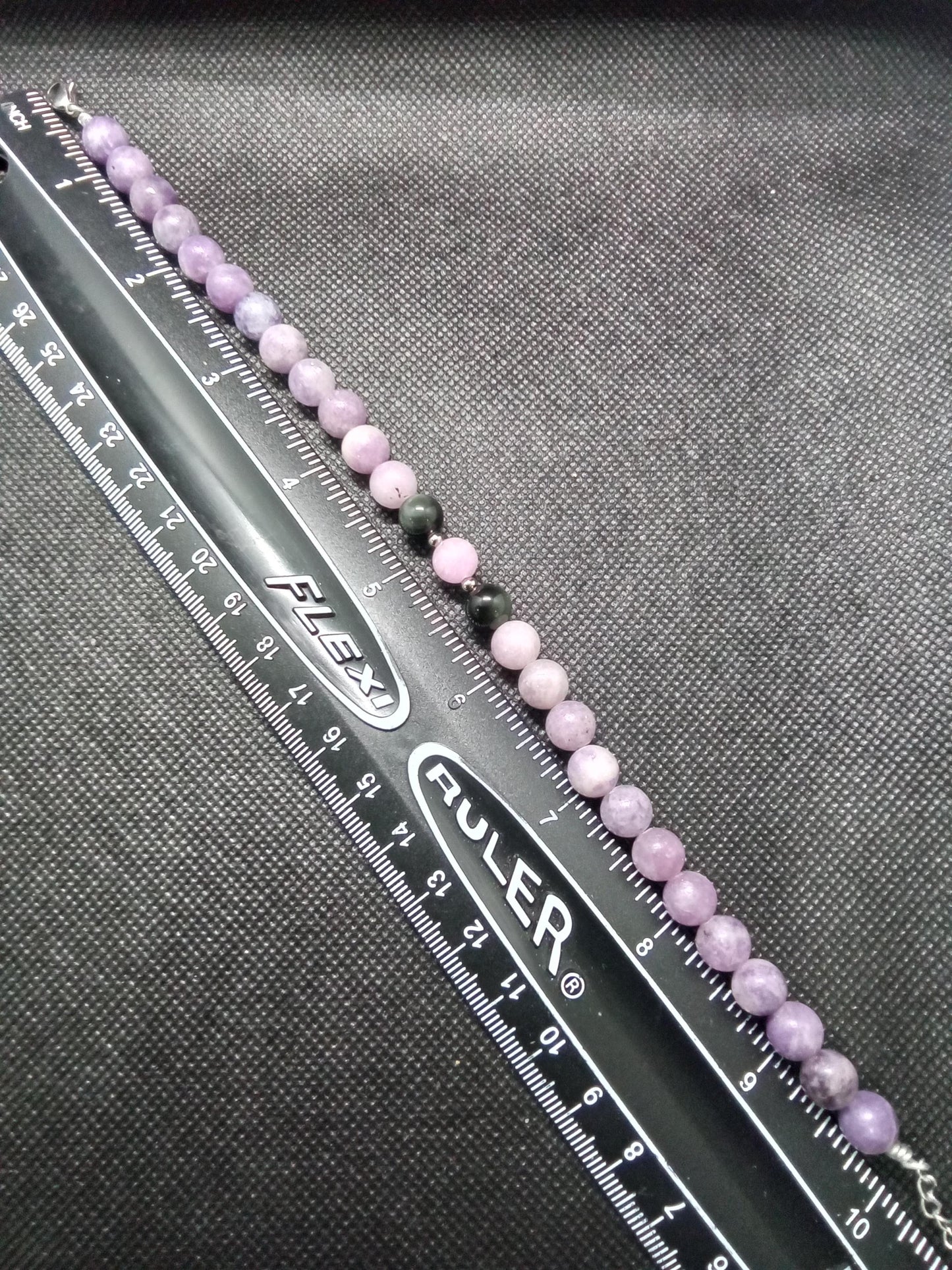 Stroke is No Joke Bracelet/ Anklet • Violet Jade + Rainbow Obsidian + Lavender Kunzite • Adjustable Lobster Clasp • Support Gemstone Jewelry